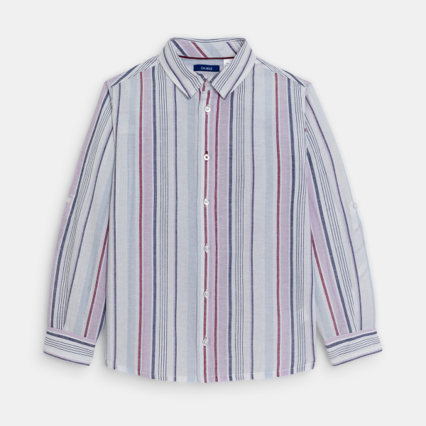 قميص مخطط باللون الأرجواني  للأولاد